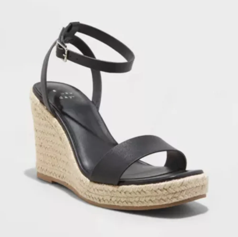 A New Day Tina Black Espadrilles Size 11